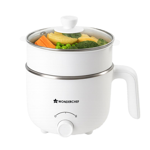 Wonderchef Luxe Multi Cook Kettle  Dual Power Modes Quick Boiling Automatic Shut-Off  Overheat Protection Boil-Dry Protection  1.2 L  600W Ivory  (WCMCKLUXEIVORY1.2L)