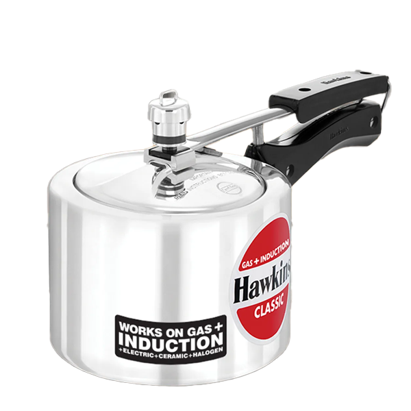 Hawkins Aluminium 2 Litre Classic Pressure Cooker, Tall Design, Induction Inner Lid Cooker, Pan Cooker, Silver (HKSICL2TALU2L)