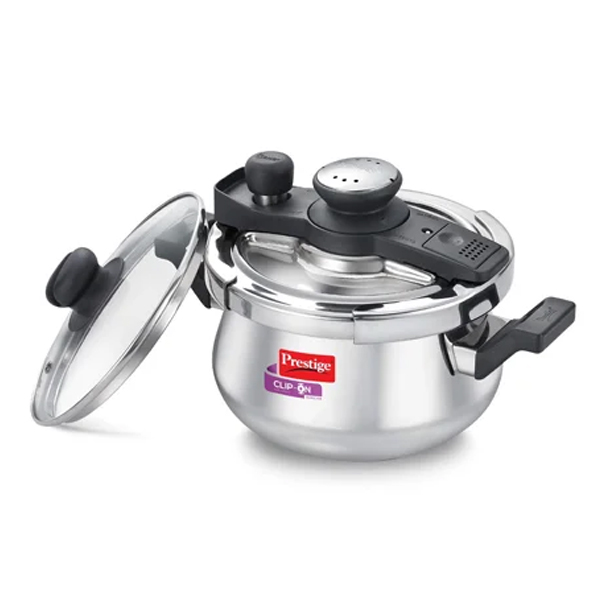 Prestige Svachh Clip on Mini 3 L Induction Bottom Pressure Cooker (Hard Anodized) (3LSSCLIPONSVACHHPC)