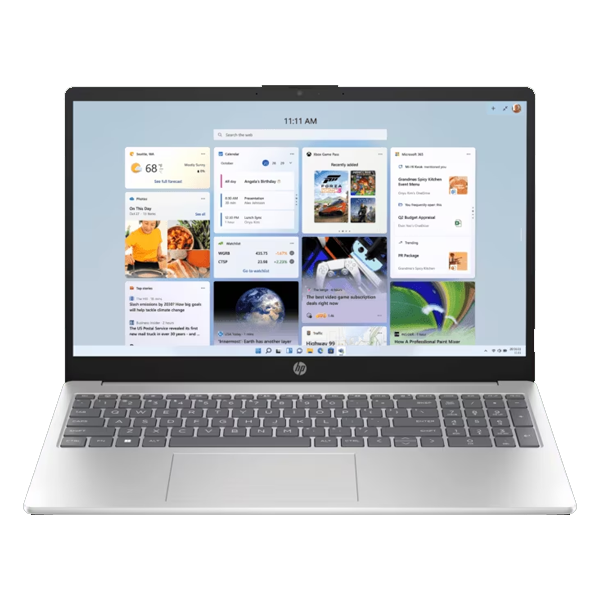 HP AMD Ryzen 5 Thin & Light Laptop (16GB, 512GB SSD, Windows 11 Home, 15.6 inch Full HD Display, Natural Silver, HP15FC0389AUR5)