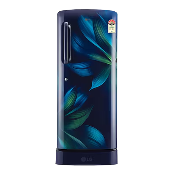 LG 224 L 5 Star Direct Cool Single Door Refrigerator (Smart Inverter Compressor with Base Stand Drawer, Blue Aurora, GLD241ABAU)
