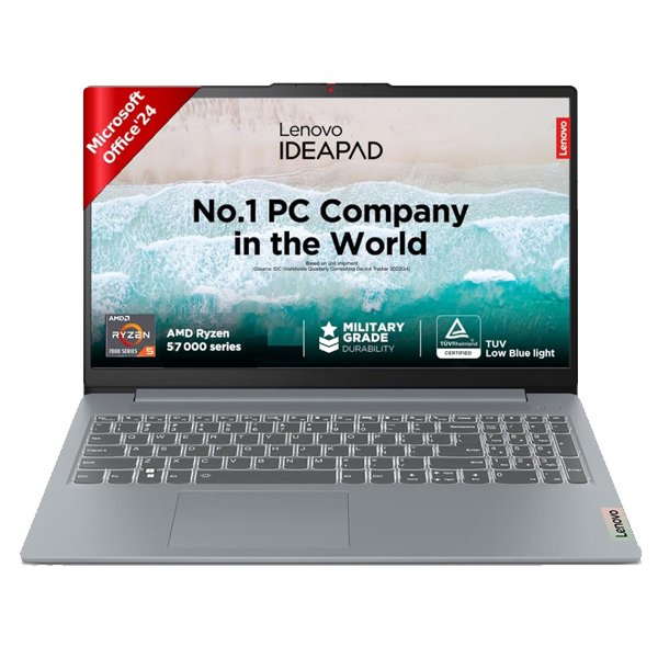Lenovo IdeaPad Slim 3 - AMD Ryzen 5 7520U 15.6" 82XQ00W4IN Thin & Light Laptop (16GB / 512GB SSD/ Full HD Display/ AMD Radeon 610M Graphics/ Windows 11 Home/ Microsoft 365 Basic + Office Home 2024/ LENOVO82XQ00W4INSLIM)