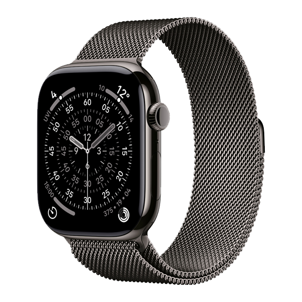 Apple Watch Series 11 GPS + Cellular 46mm Slate Titanium Case with Slate Milanese Loop - S/M (IWS11CEL46SLTTIMFD34)