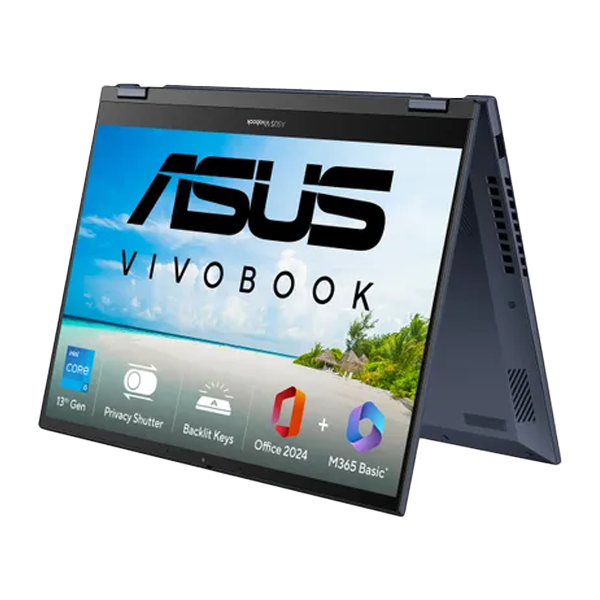ASUS Vivobook S14 Flip, 2-in-1 Laptops,Intel Core i5-13420H (16GB/512GB/Intel UHD Graphics/35.56 cms (14) WUXGA Tch/Windows 11 Home/Office Home 2024 + M365 Basic (1 Year Validity)) (ASUS14FLIPTP3402VAO)