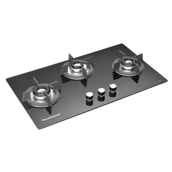 Pureflames 76cm 3 Burner Glass Hob (777N3B)