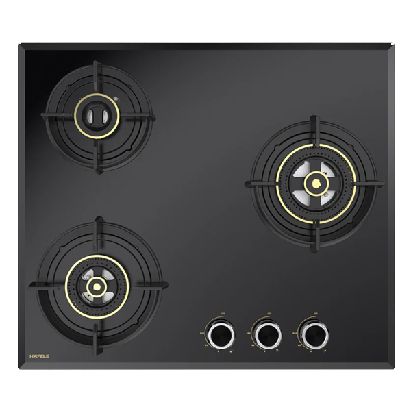 Hafele Altius FS 360 60 cm 3 Burner Built-In Hob with Full Brass Burners (ALTIUSFS360)