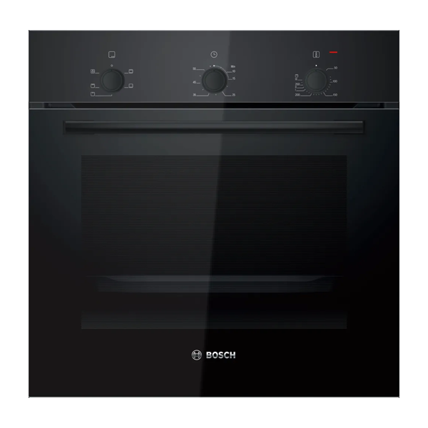 Bosch 66 Liter Built-in Oven with 3D Hot Air, Integrated Cleaning System and Safety Fan, 60 x 60 cm (Black, HBF011BA1I)