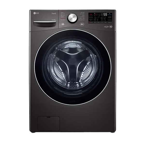 LG 15/8 Kg Fully Automatic Front Load Washer-Dryer with TurboWash, Steam and ThinQ (FHD1508STB, Black VCM)