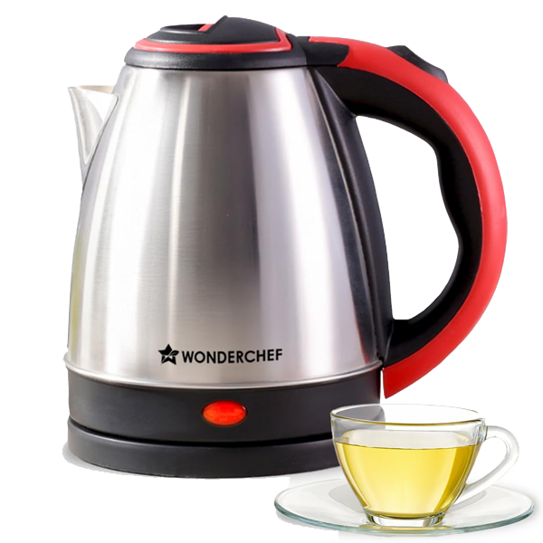 Wonderchef Essenza Electric Kettle | 1.5L | Stainless-steel Body | 1350W | Rapid Boiling in 5 Mins | Boil Water for Tea, Coffee, Instant Recipes | Auto Shut-off | Boil Dry Protection (WCEKESSENZASS1.5L)