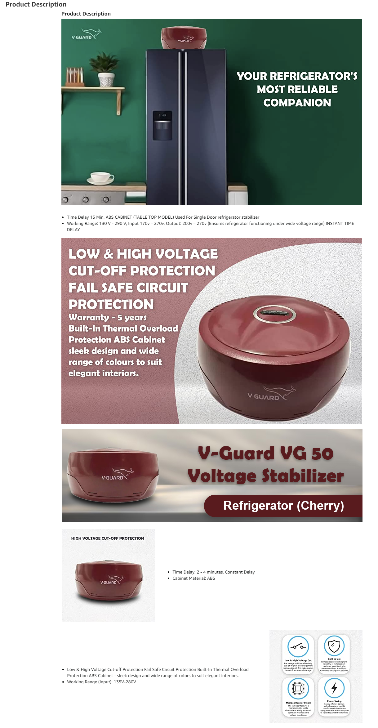 V-Guard VG 50 Refrigerator stabilizer  (Mettallic Grey) (VG50)