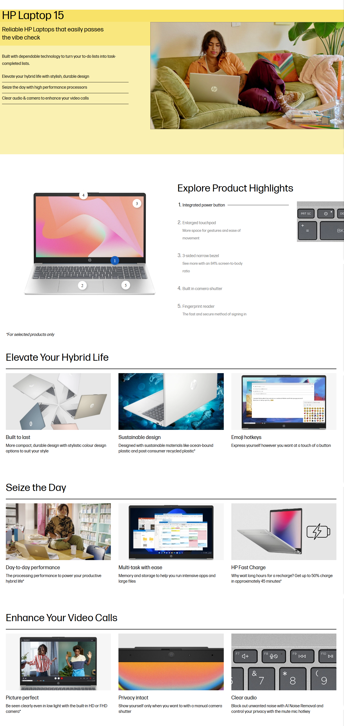 HP Intel Core i3 13th Gen Windows 11 Home Laptop (Natural Silver, 8GB DDR4, 512GB SSD, HP15FD0465TUCI3)