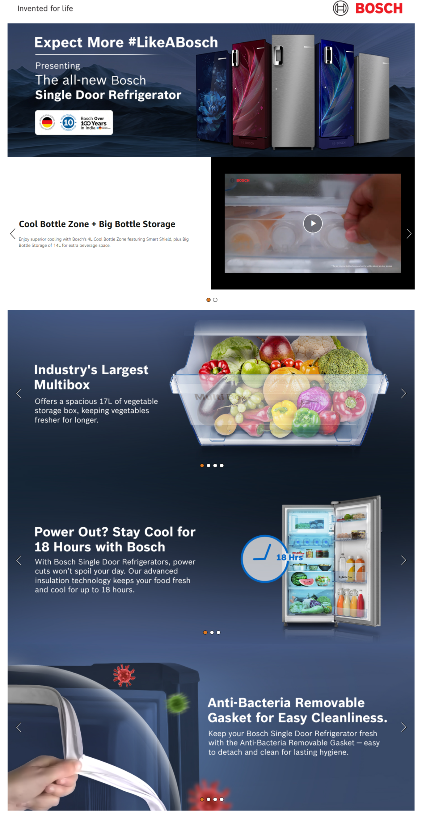 Bosch 187 L,4 star,Smart Inverter,Direct-Cool Single Door Refrigerator (CST18S24NI)