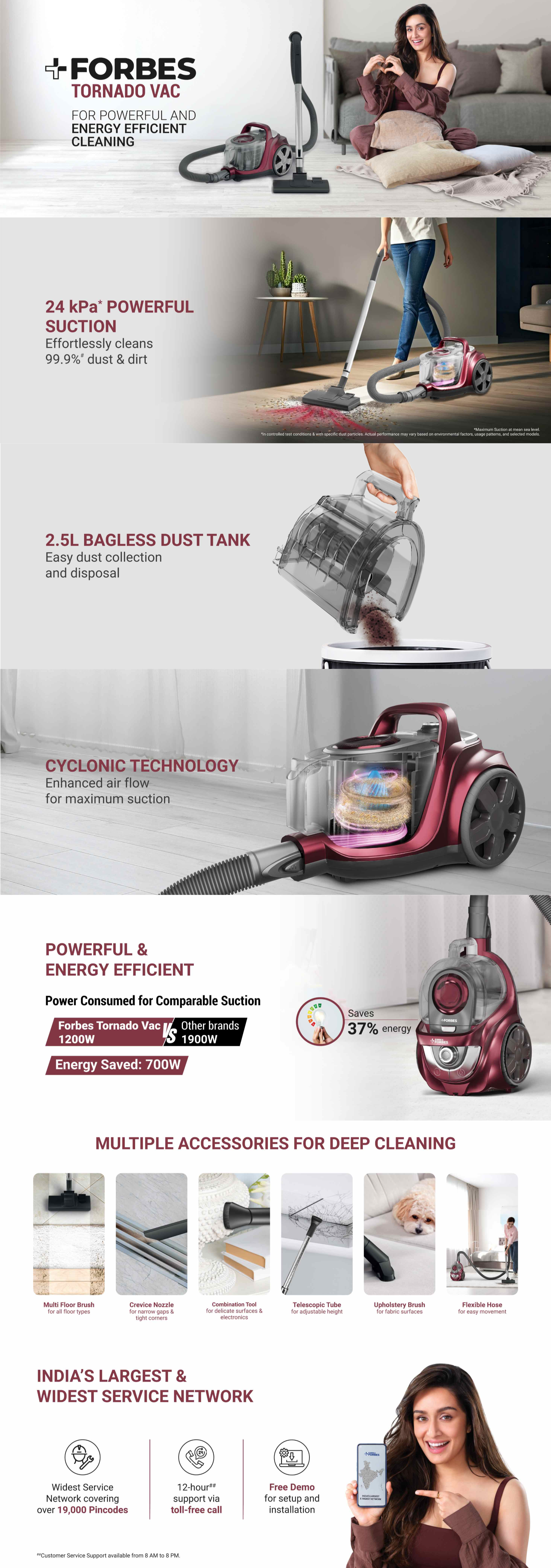 EUREKA FORBES Tornado Vac Bagless Dry Vacuum Cleaner Premium & Durable Design (FORBESTORNADOVAC)