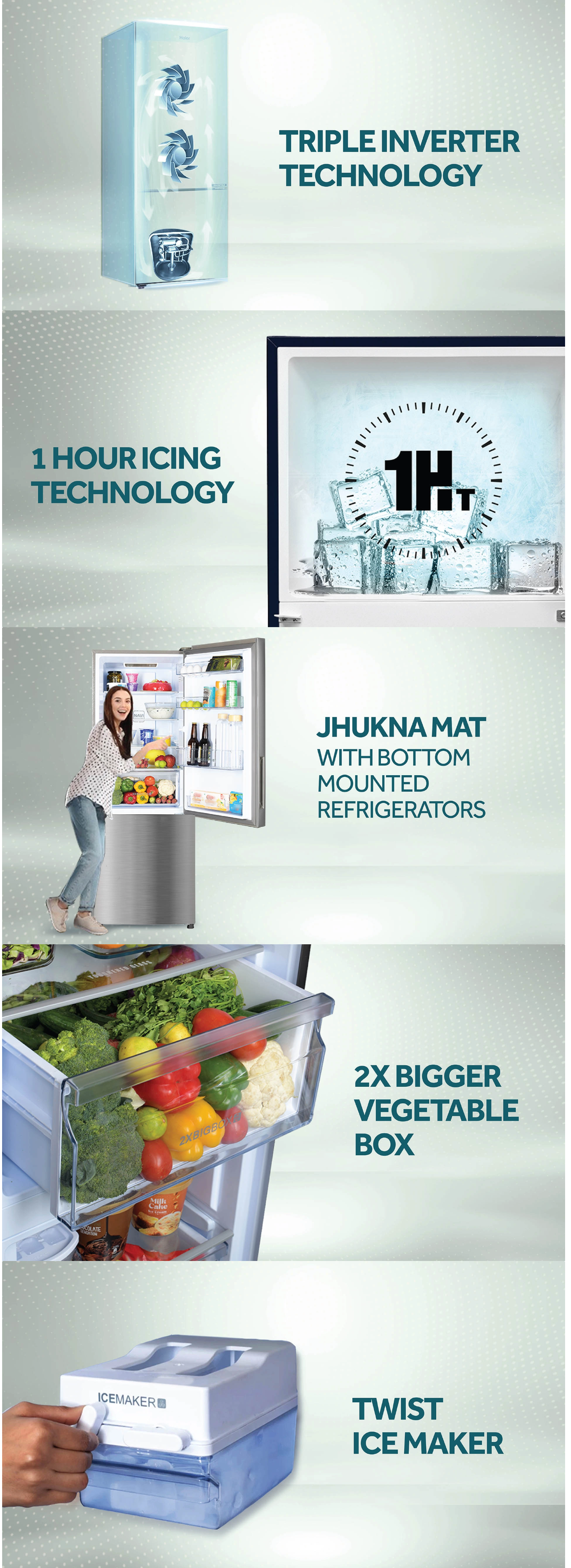 Haier 355 Litres 2 Star Frost Free Double Door Bottom Mount Convertible Refrigerator with Triple Inverter Technology (Black Glass, 2026 Model, HRB4052PKGA)