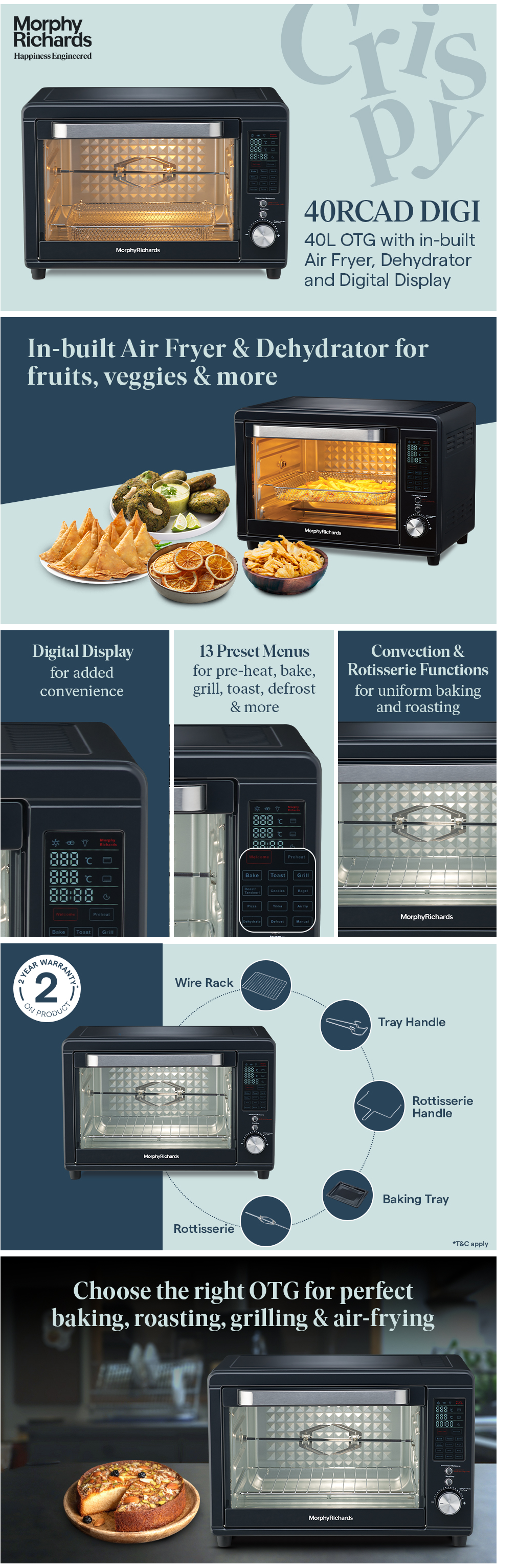 Morphy Richards 40-Litre Oven Toaster Grill (MR40LOTGRCADDIGI)