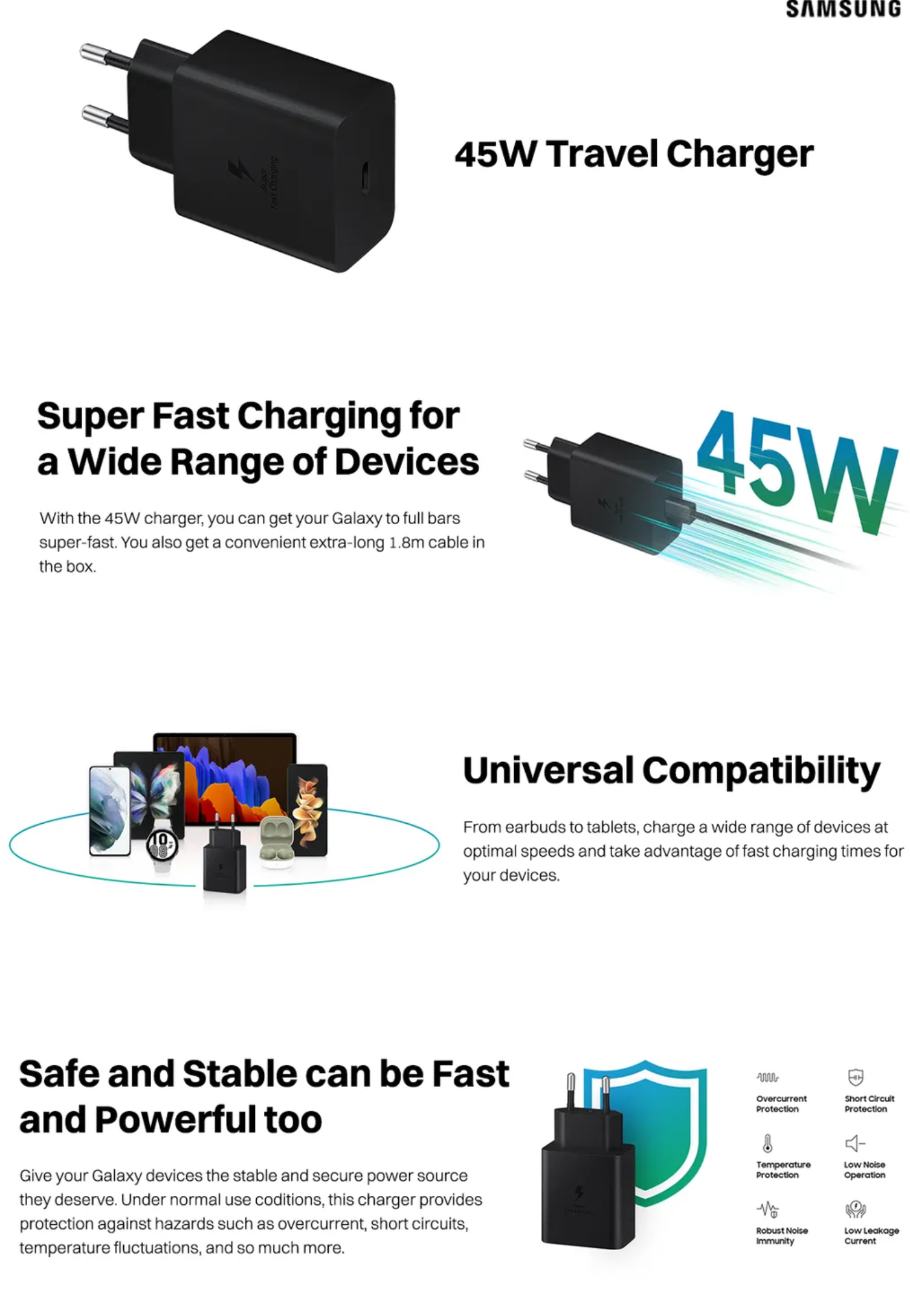 SAMSUNG TRAVEL ADAPTER EP T4511X 45W (SAMEPT4511X)