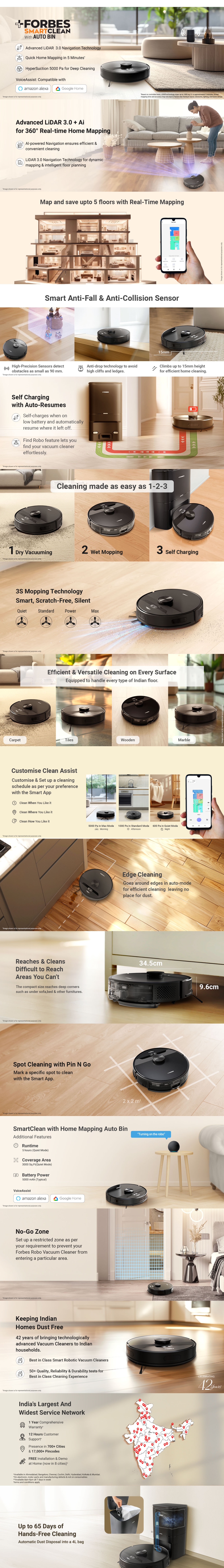 Eureka Forbes Smartclean With Auto Bin Robotic Vacuum Cleaner (FORSSMARCLEWAUTOBIN)