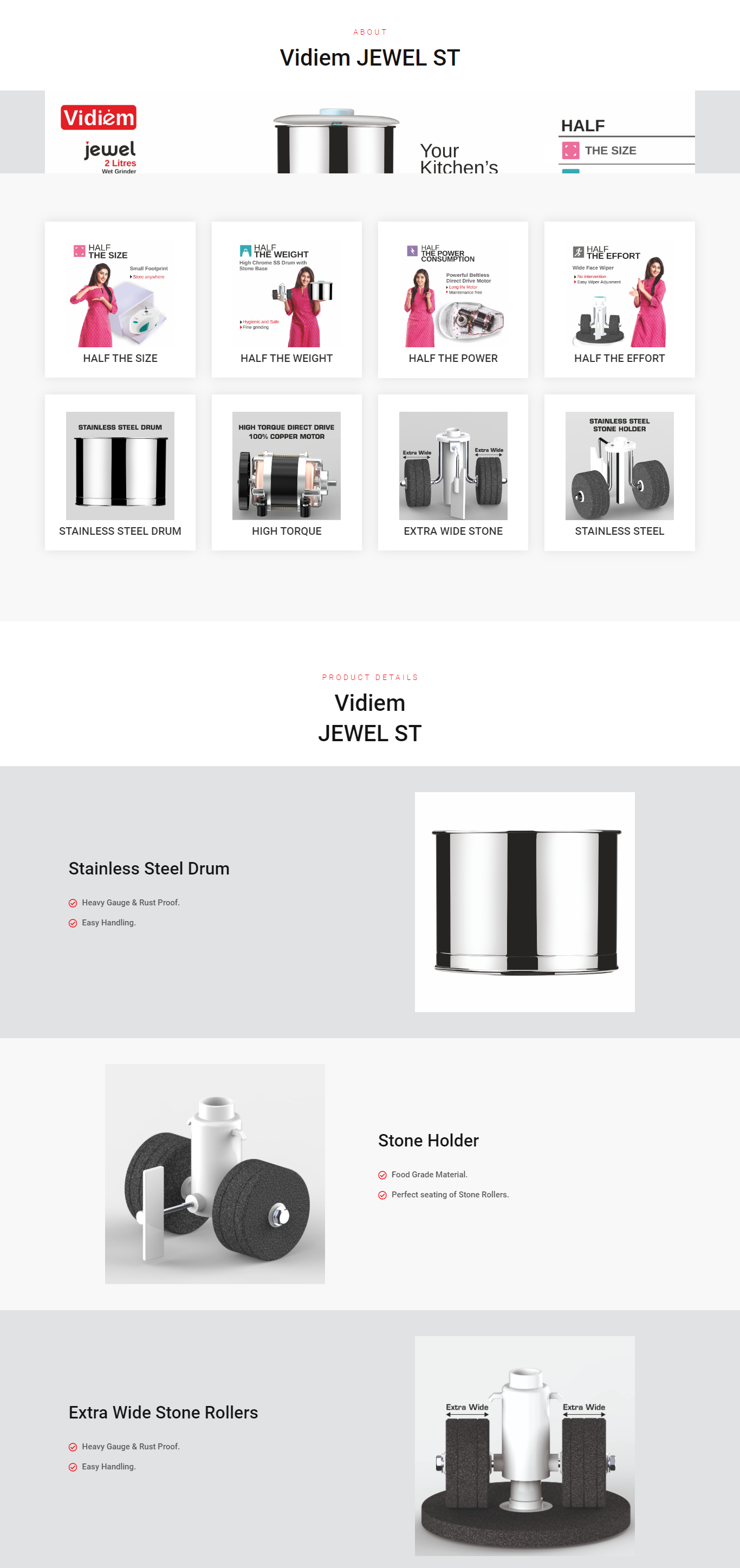 Vidiem 2-Liter Wet Grinder  (White, Green) (VIDEUMJEWELST110V)