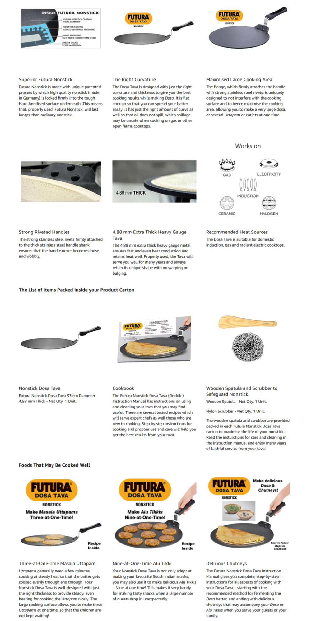 Hawkins Futura 28 cm Dosa Tava, Non Stick Dosa Tawa (HKSNDT28CM)