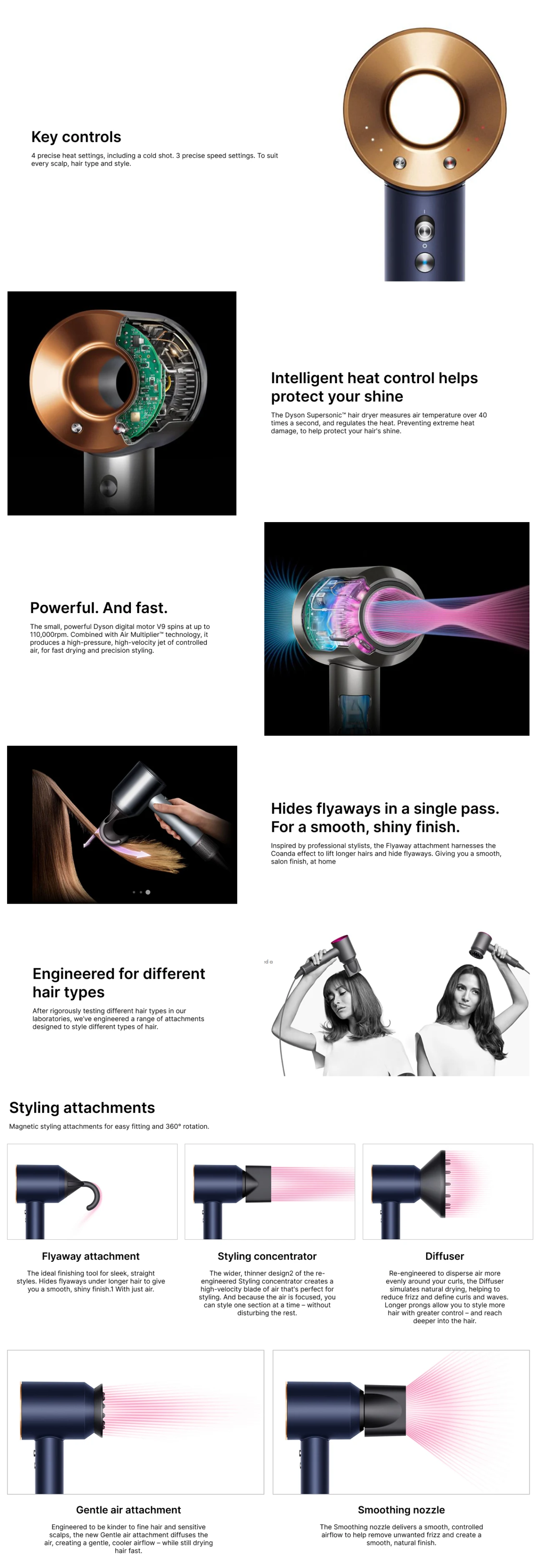 Dyson Supersonic Hair Dryer HD08 (Prussian Blue/Rich Copper, DYSHD08)