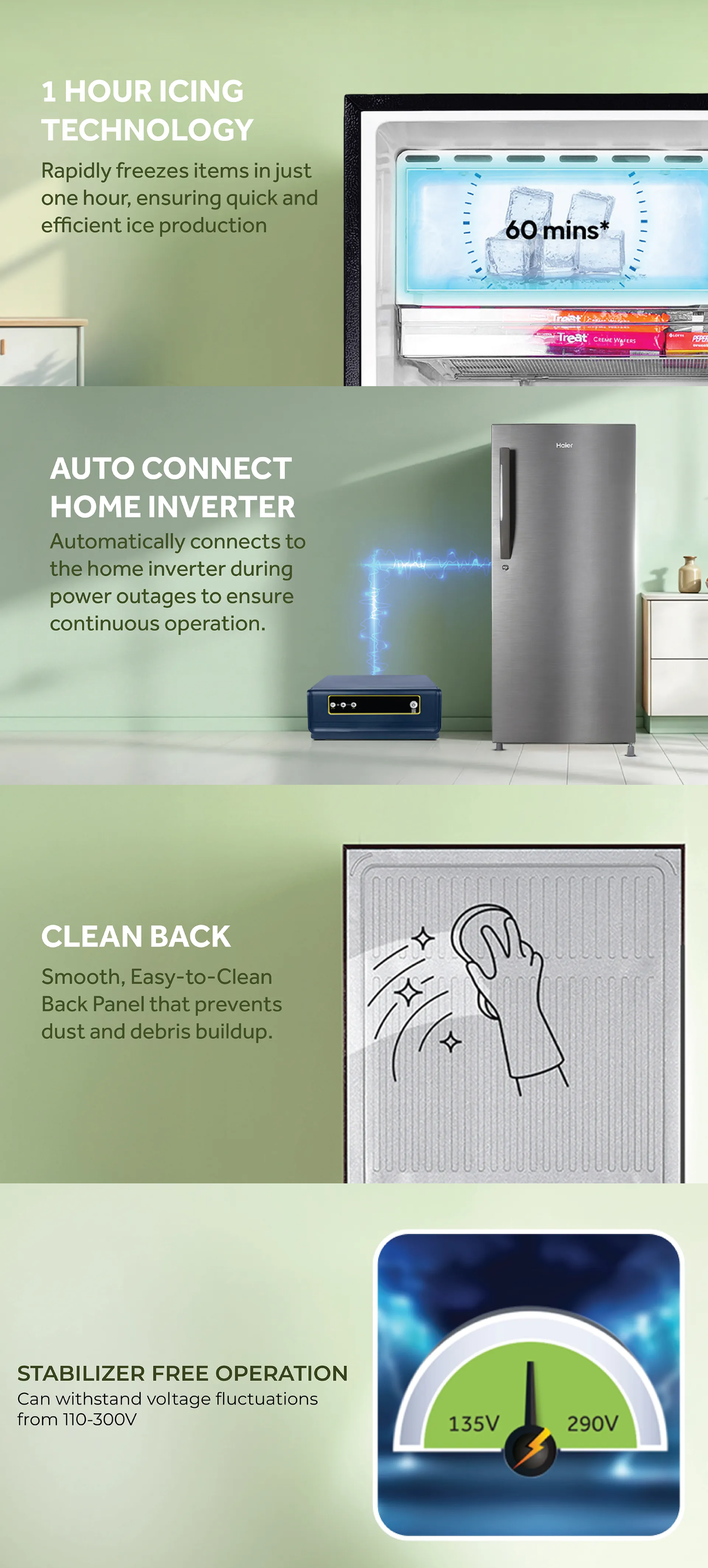 Haier 190L Direct Cool Single Door Refrigerator (Nickel Steel, 3 Star, HRD2103BNSA)