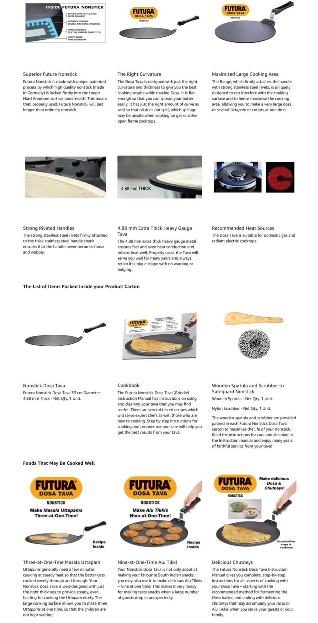 Hawkins Futura 30 cm Dosa Tava, Non Stick Dosa Tawa (HKSNDT30CM)