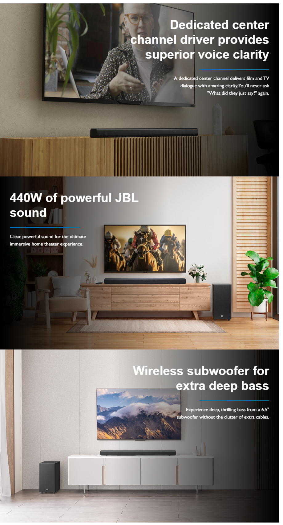 JBL CINEMA SB580 3.1CH Dolby Atmos with Wireless Subwoofer, HDMI eARC 440 W Bluetooth Soundbar (Black, JBLSB580BLK)