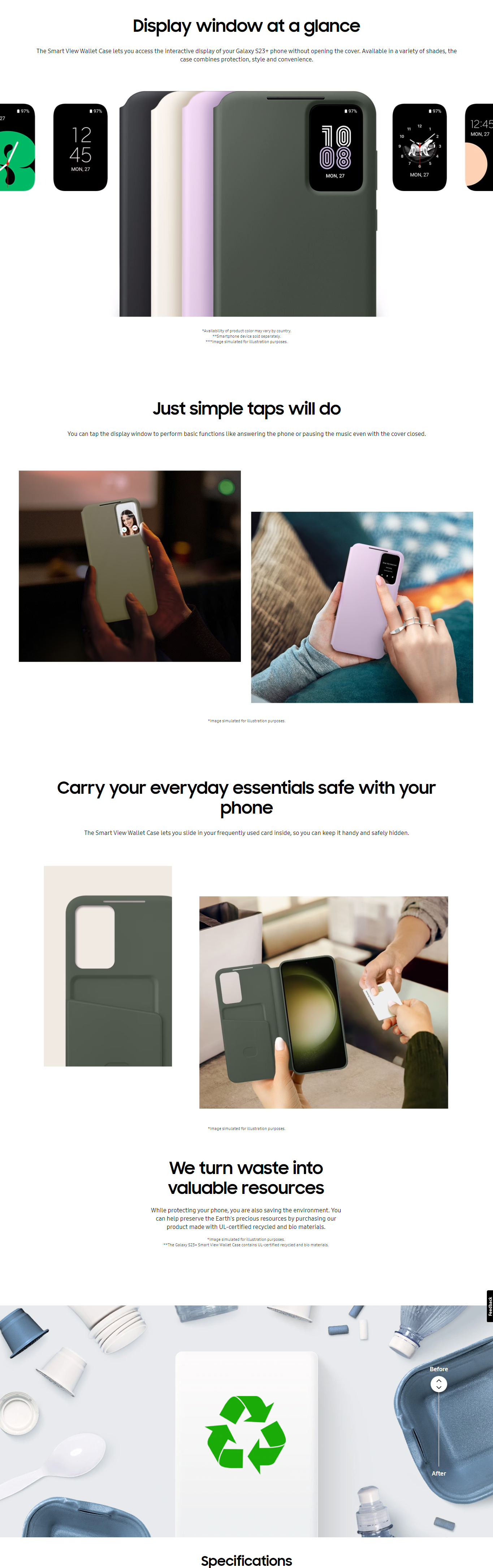 Samsung Galaxy S23+ Smart View Wallet Case (SAMEFZS916C)