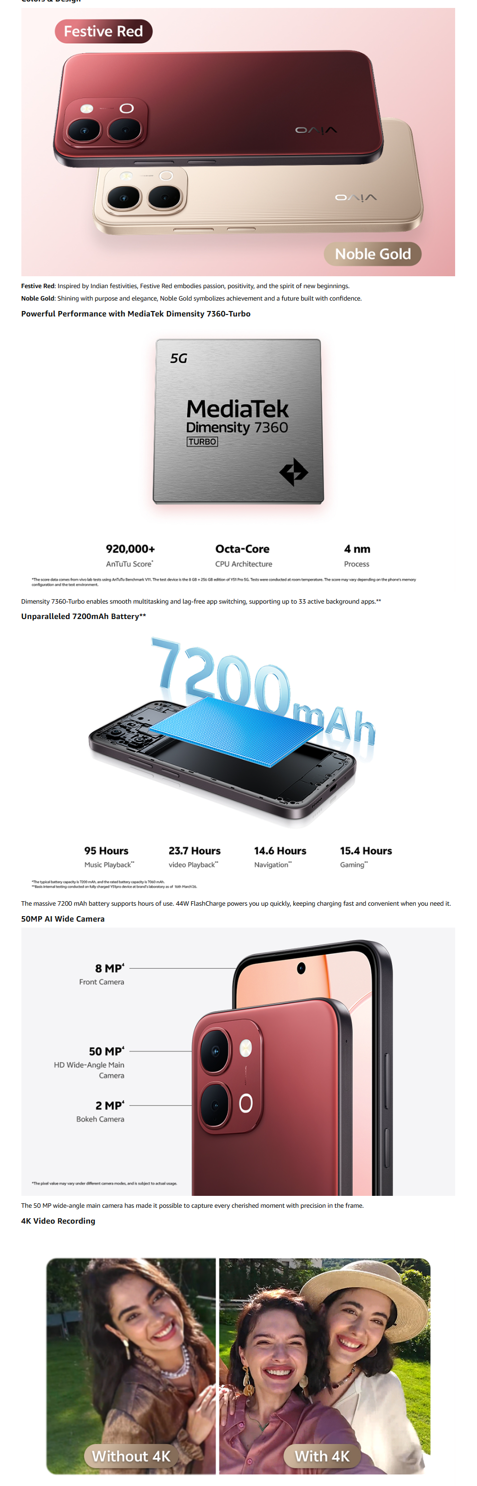 Vivo Y51 Pro 5G Mobile 8GB RAM, 128GB (Y51PRO5G8128GB)