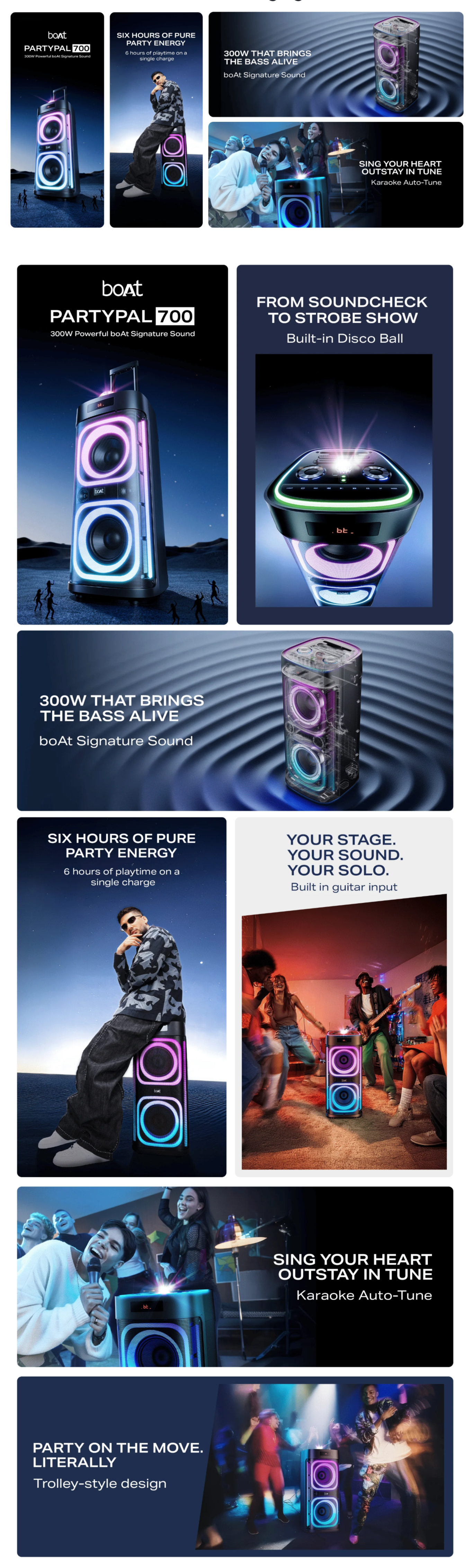 Boat PartyPal 700, 300W Bluetooth Speaker (BOATPSPARTYPAL700)