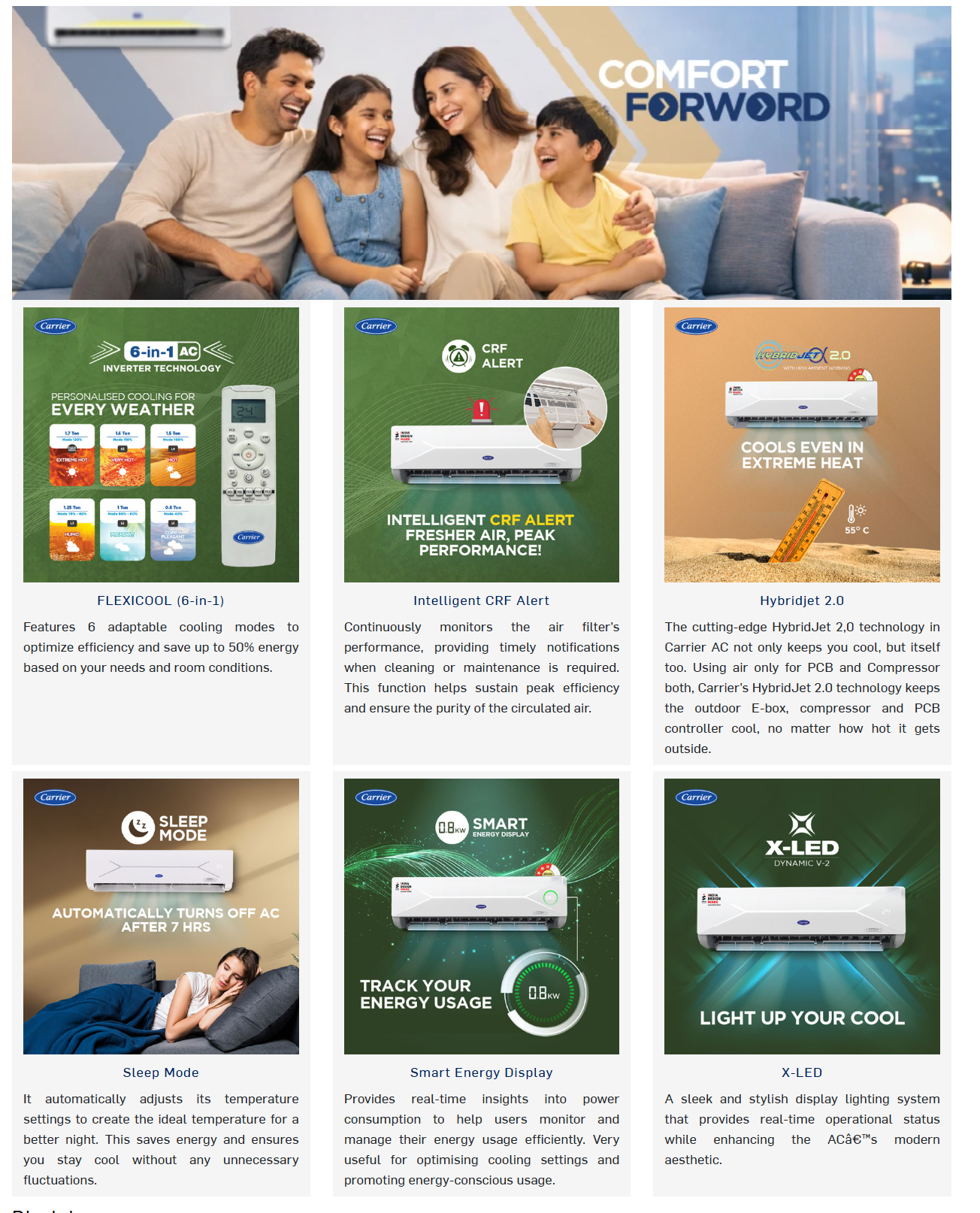 Carrier  XCEL LUMO Gxi 3 Star 2 Ton Split Inverter AC 6-in-1 FlexiCool Convertible Mode Copper(2TXCELLUMOGXI3SIU)