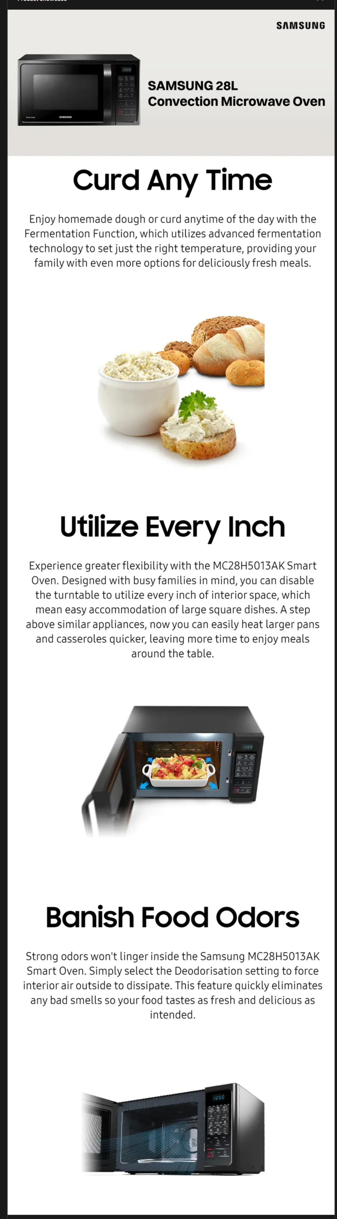 Samsung 28L, Microwave Oven with Quartz Convection Heater,Black (MC28A5013AK)