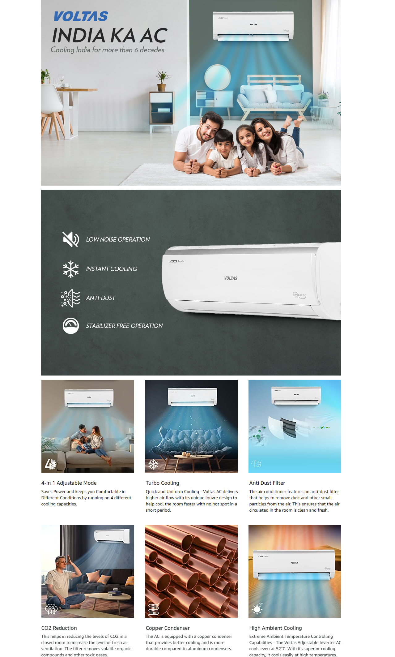 Voltas 1 Ton, 5 Star- 125V Vectra Elite Adjustable Inverter AC (1T125VVECTRAELITE5S)