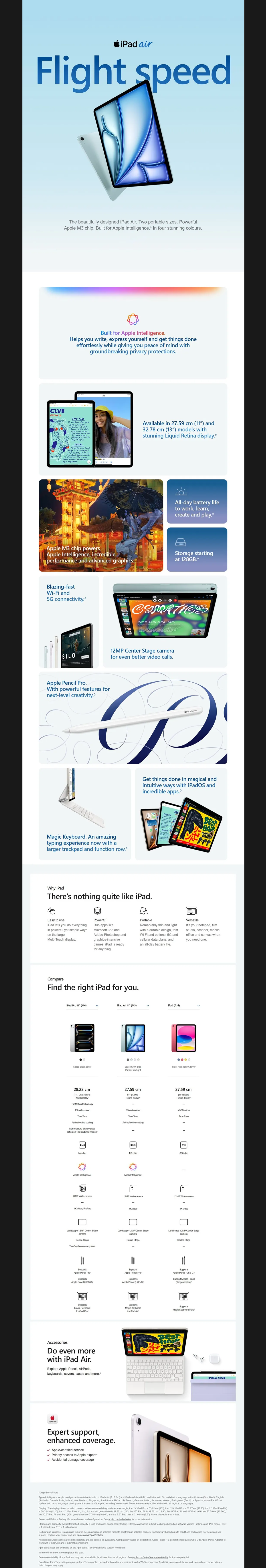 Apple iPad Air M3 Wi-Fi (11 Inch, 128GB, Blue, IPDA11M3WF128SGMC9X4)