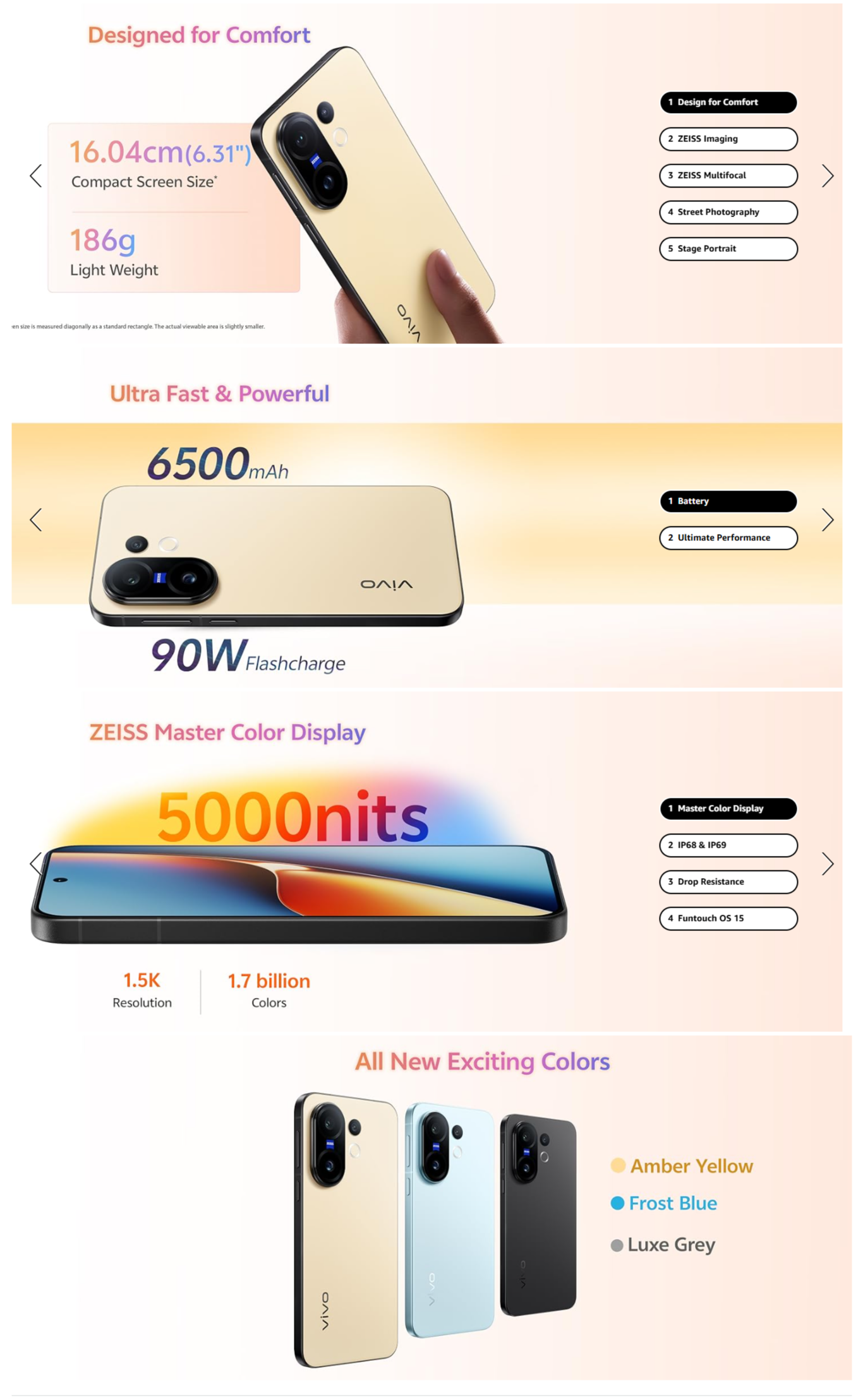 Vivo X200 FE 256 GB ,12 GB RAM (X200FE5G12256GB)