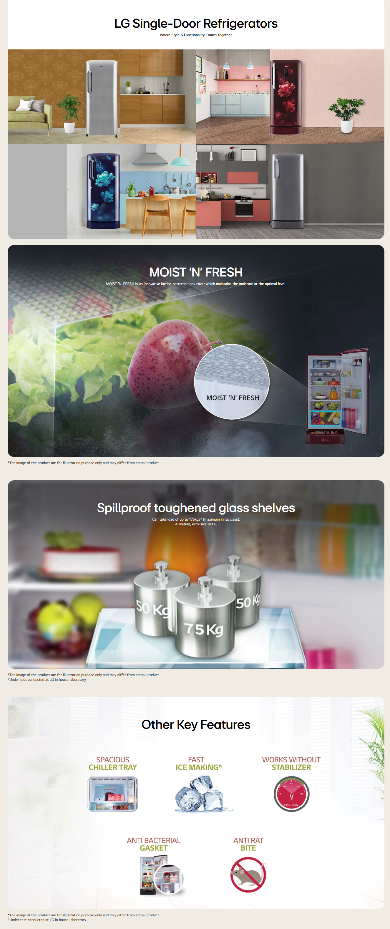 LG 185 L 3 Star Direct-Cool Single Door Refrigerator (GLB201APZD)