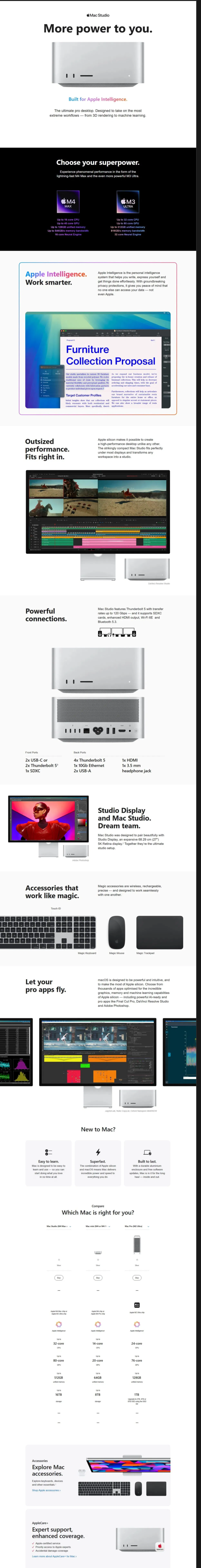 Apple Mac Studio M4 Max Chip/14 CPU, 32 GPU/36 GB/512 GB SSD/MacOS Sequoia Silver (APDTMACSDOM4MAXMU963)