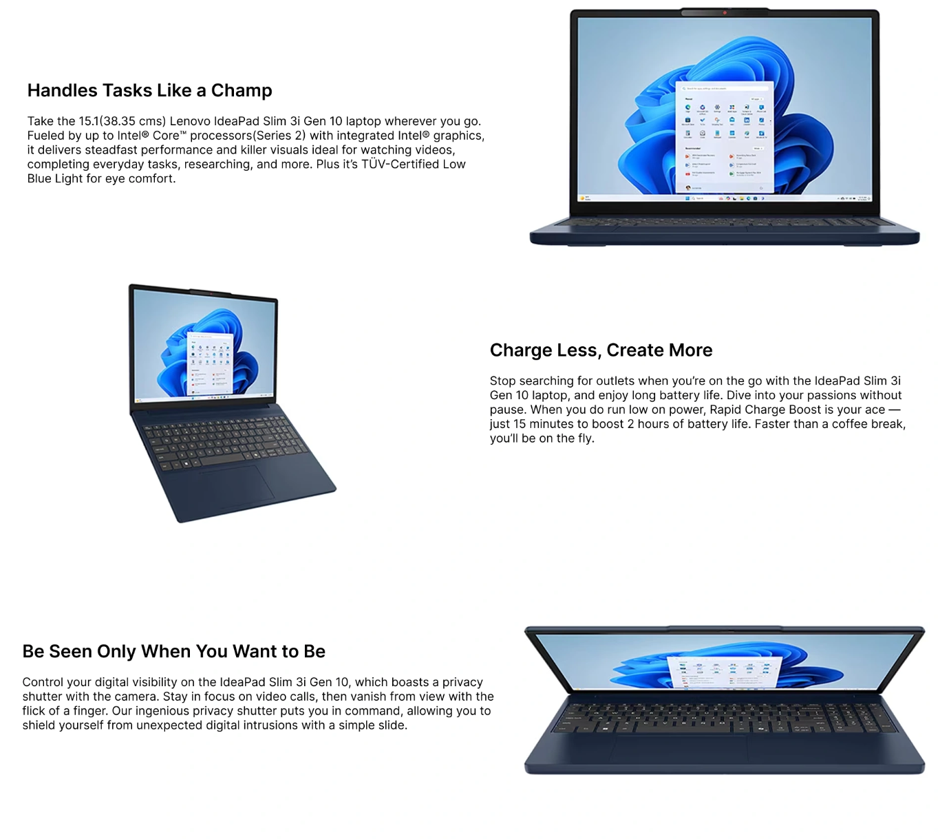 Lenovo IdeaPad Slim 3 Intel Core i5 13th Gen Windows 11 Home Laptop (LENOVOIP83K101LLIN)