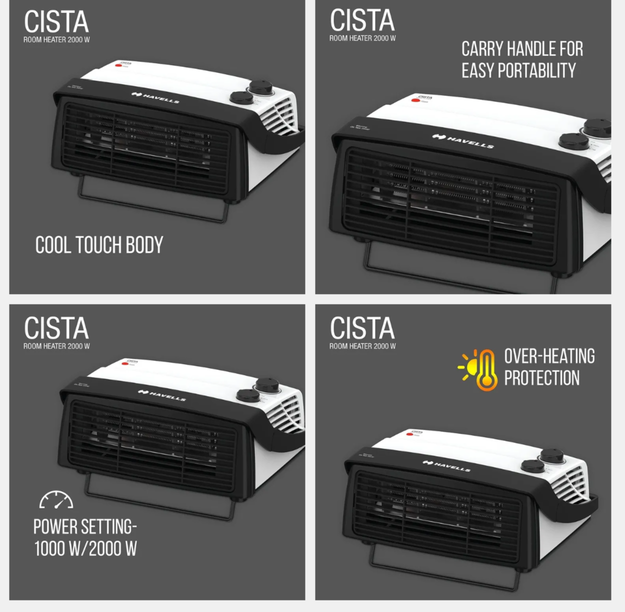 Havells Cista Heat Convector Room Heater (CISTA2000W)