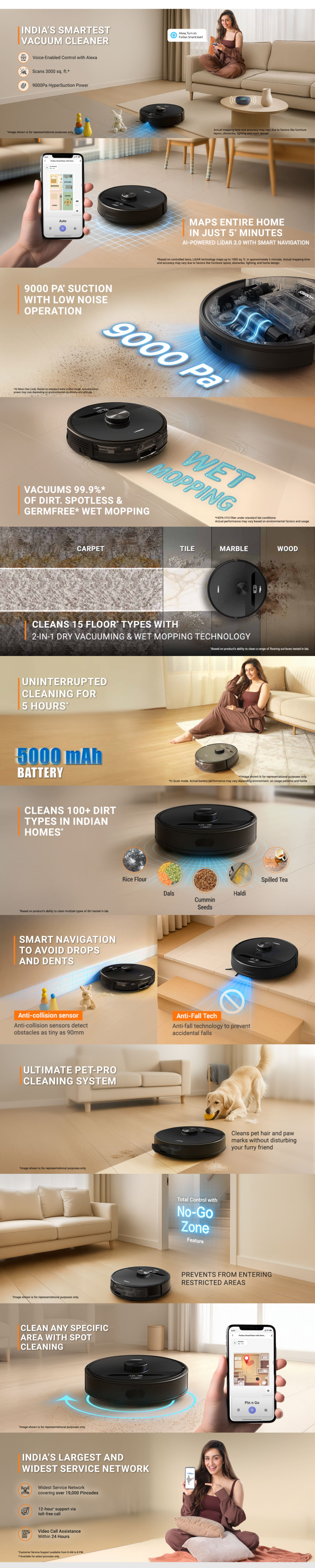 Eureka Forbes Smartclean Pro S2 Robo Vacuum Cleaner (FORSSMARCLEHMPROS2)