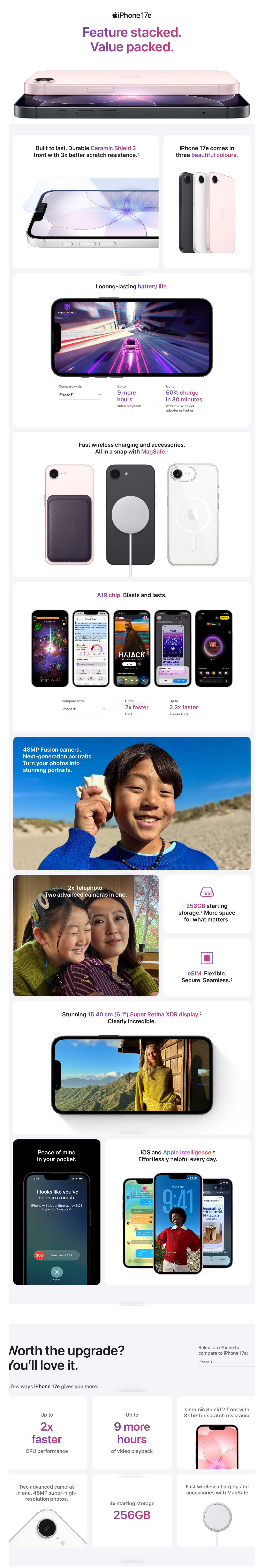 Apple iPhone 17e (256GB Storage, Soft Pink, IP17E256SOFPINKMHRX4)