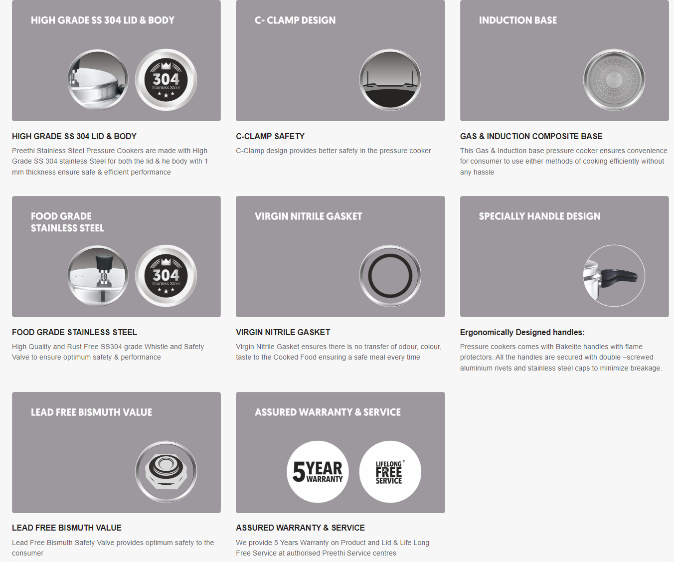 Preethi Pressure Cooker 2L OL IB SS PC 010 (2LOLIBSSPC)