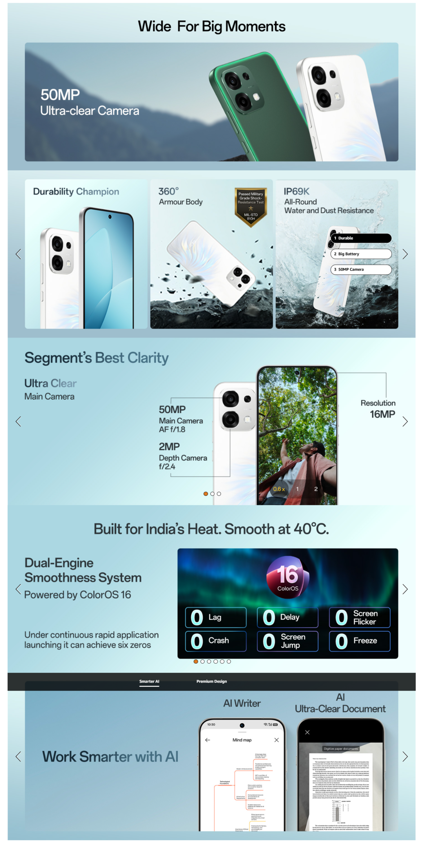 Oppo F33 5G Smartphone 8GB RAM, 256GB 50MP AI Camera 7000mAh Battery (F335G8256GB)