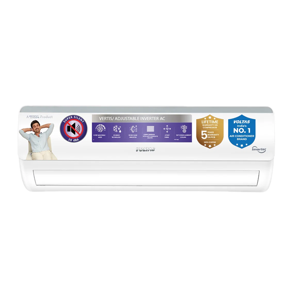 Voltas Inverter Split Air Conditioner, 1.5 Ton, 5 Star ,White (1.5T185INVERELIT5SIU)