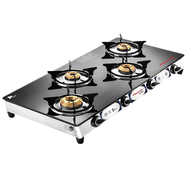 Butterfly Alpha Jumbo 4 Burner Gas Stove (4BALPHASSFRAME)