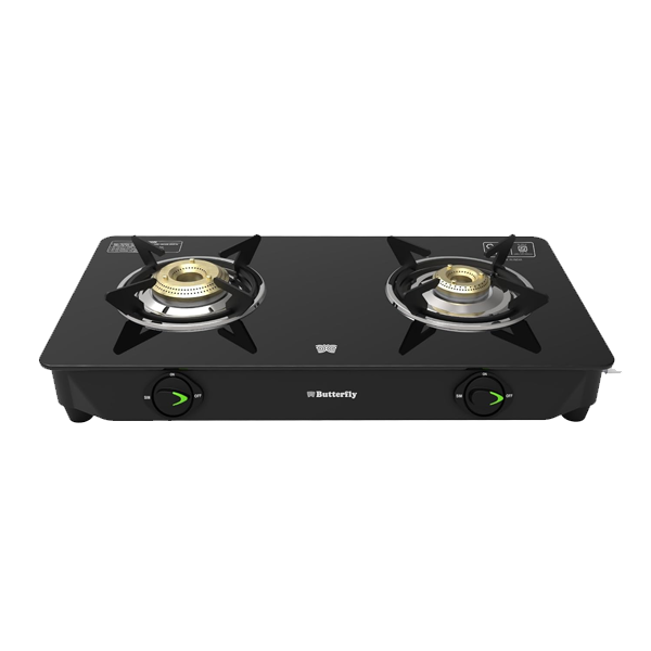 Butterfly Bleu Ray 2 Burner Glass Top Gas Stove (2BBLEURAYGCT)