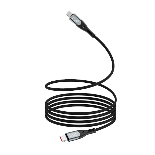 boAt Type C to C 65W Fast Charging Cable with 480 Mbps Data Transfer, Tangle-Free Cable in Premium Nylon Braided Design (BOATCTCTOC65W)